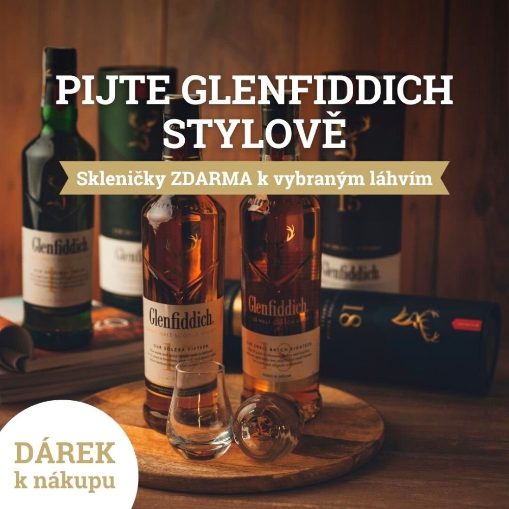 Glenfiddich + 2x sklenička